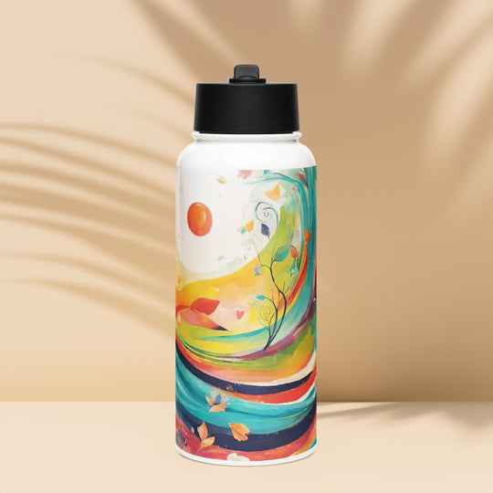 Stainless steel water bottle with a straw lid - WhatUWant2Buy