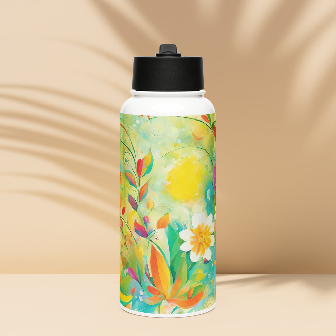 Stainless steel water bottle with a straw lid - WhatUWant2Buy