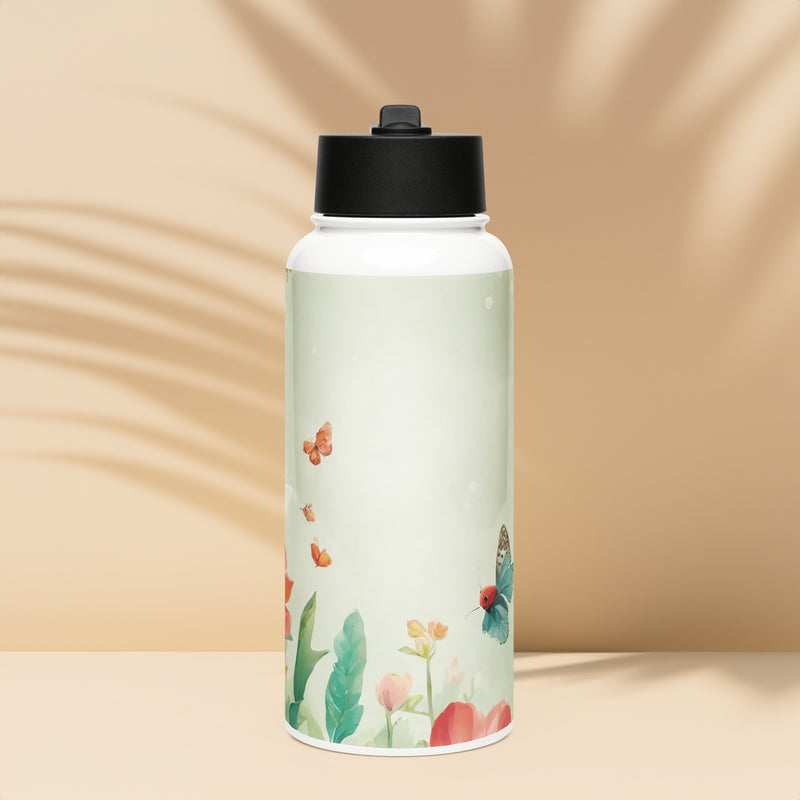 Stainless steel water bottle with a straw lid - WhatUWant2Buy