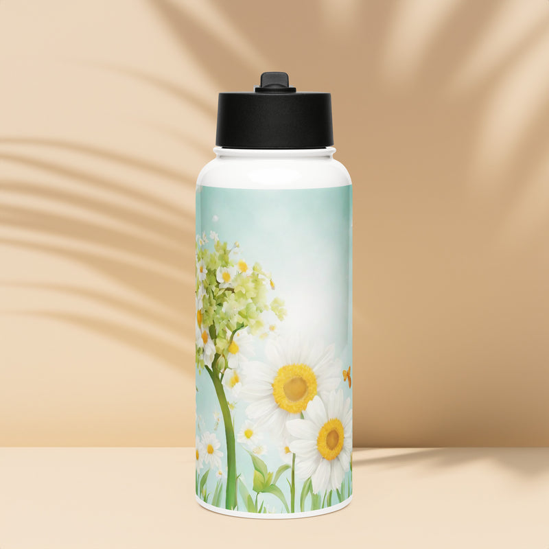 Stainless steel water bottle with a straw lid - WhatUWant2Buy
