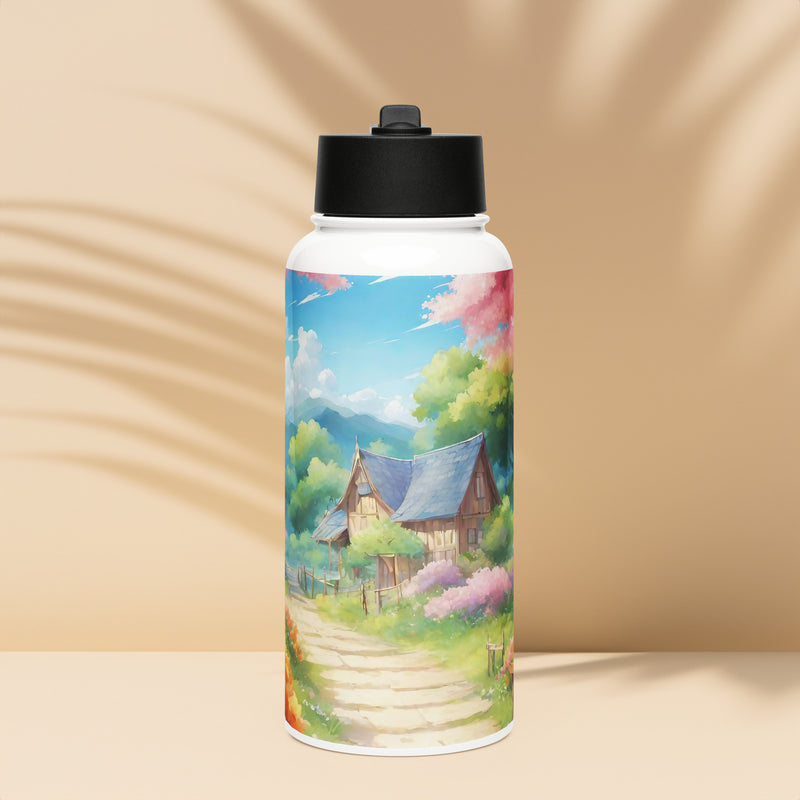 Stainless steel water bottle with a straw lid - WhatUWant2Buy