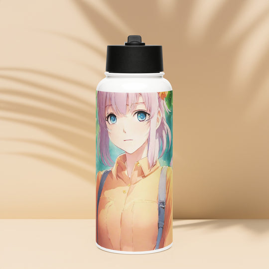 Stainless steel water bottle with a straw lid - WhatUWant2Buy