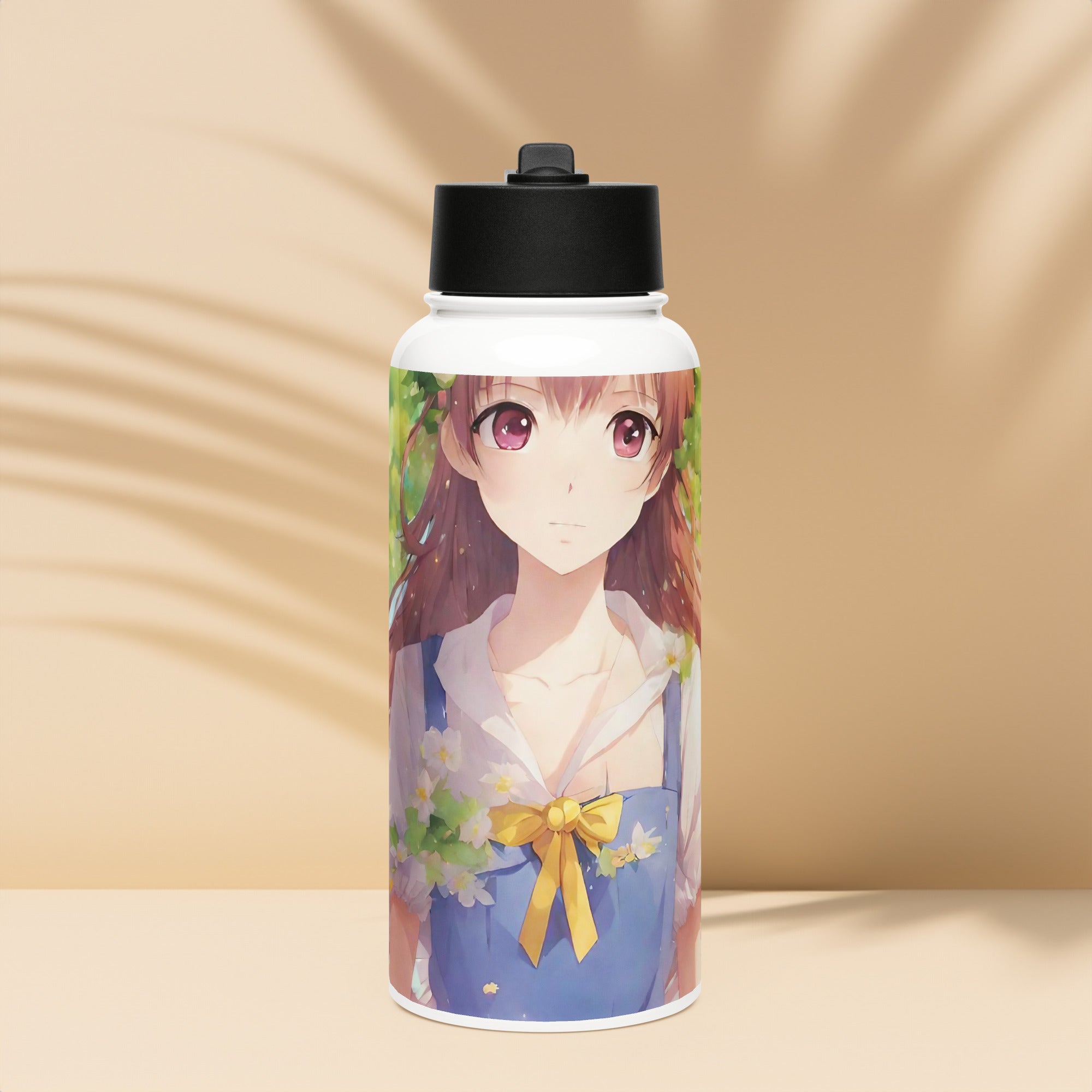 Stainless steel water bottle with a straw lid - WhatUWant2Buy