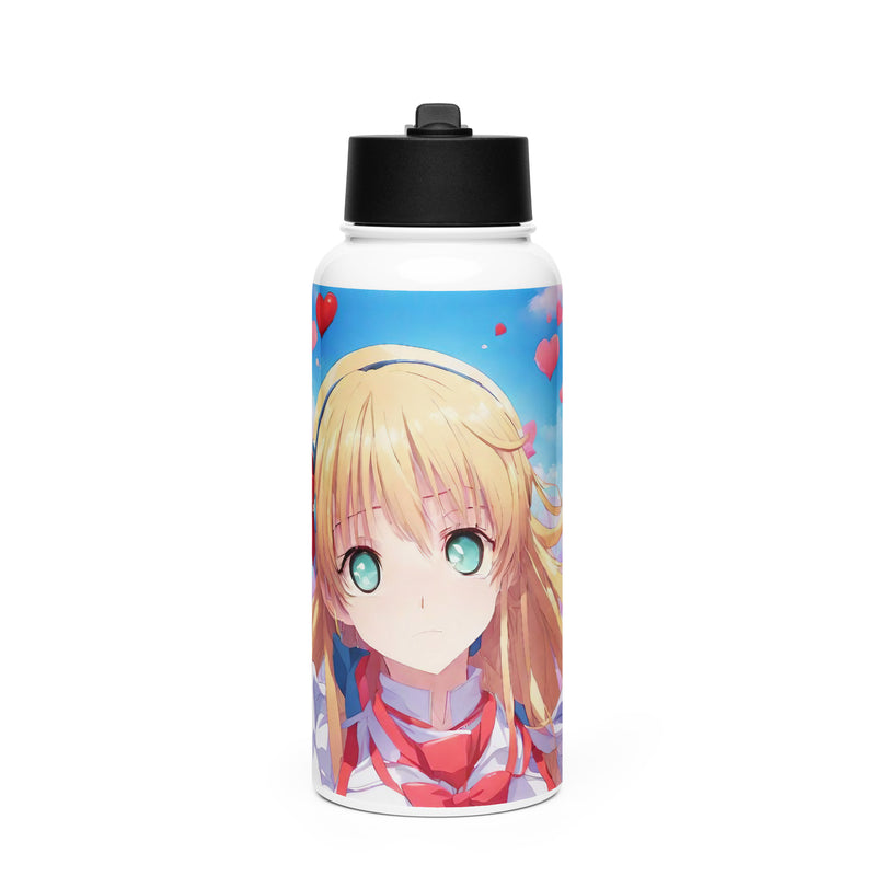 Stainless steel water bottle with a straw lid - WhatUWant2Buy
