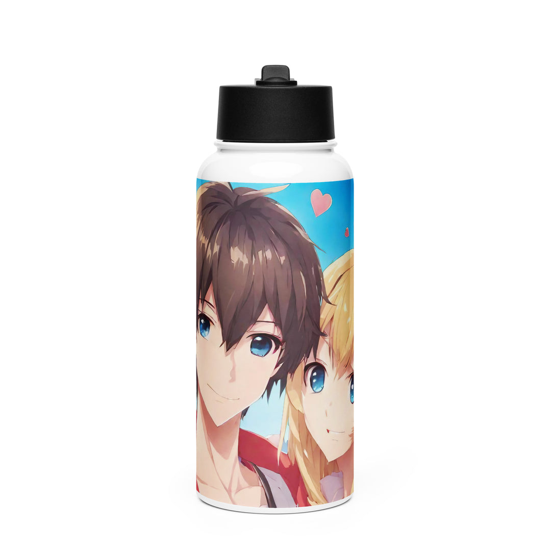 Stainless steel water bottle with a straw lid - WhatUWant2Buy