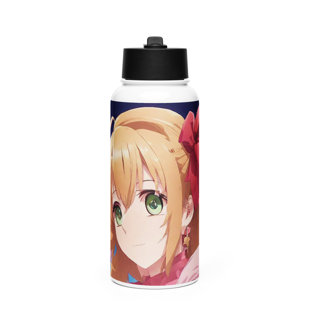 Stainless steel water bottle with a straw lid - WhatUWant2Buy