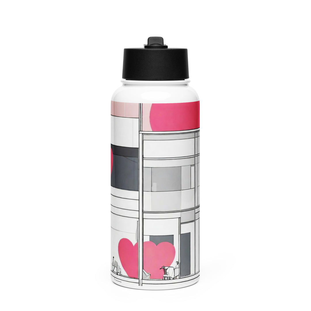 Stainless steel water bottle with a straw lid - WhatUWant2Buy