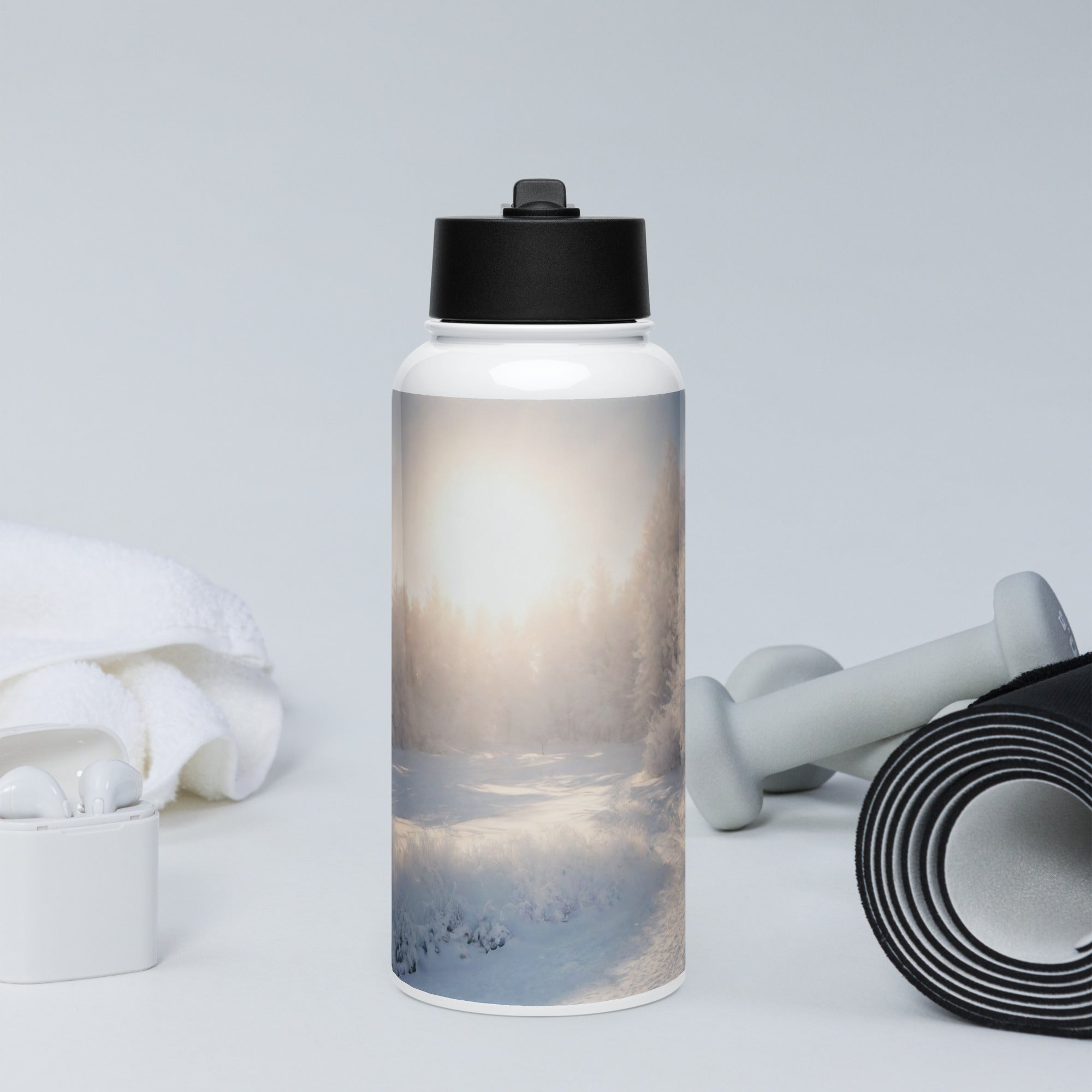 Stainless steel water bottle with a straw lid - WhatUWant2Buy