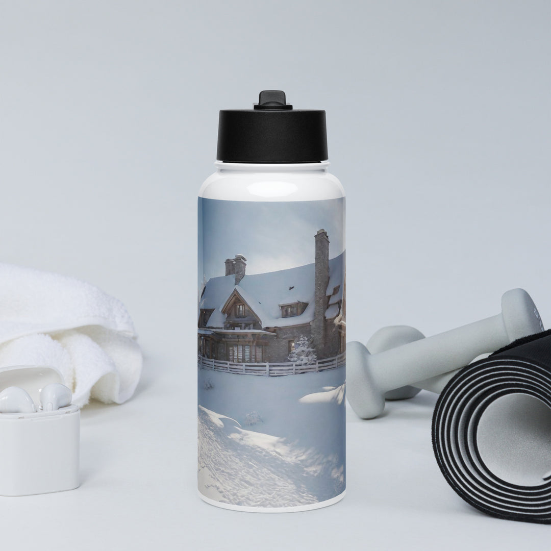 Stainless steel water bottle with a straw lid - WhatUWant2Buy