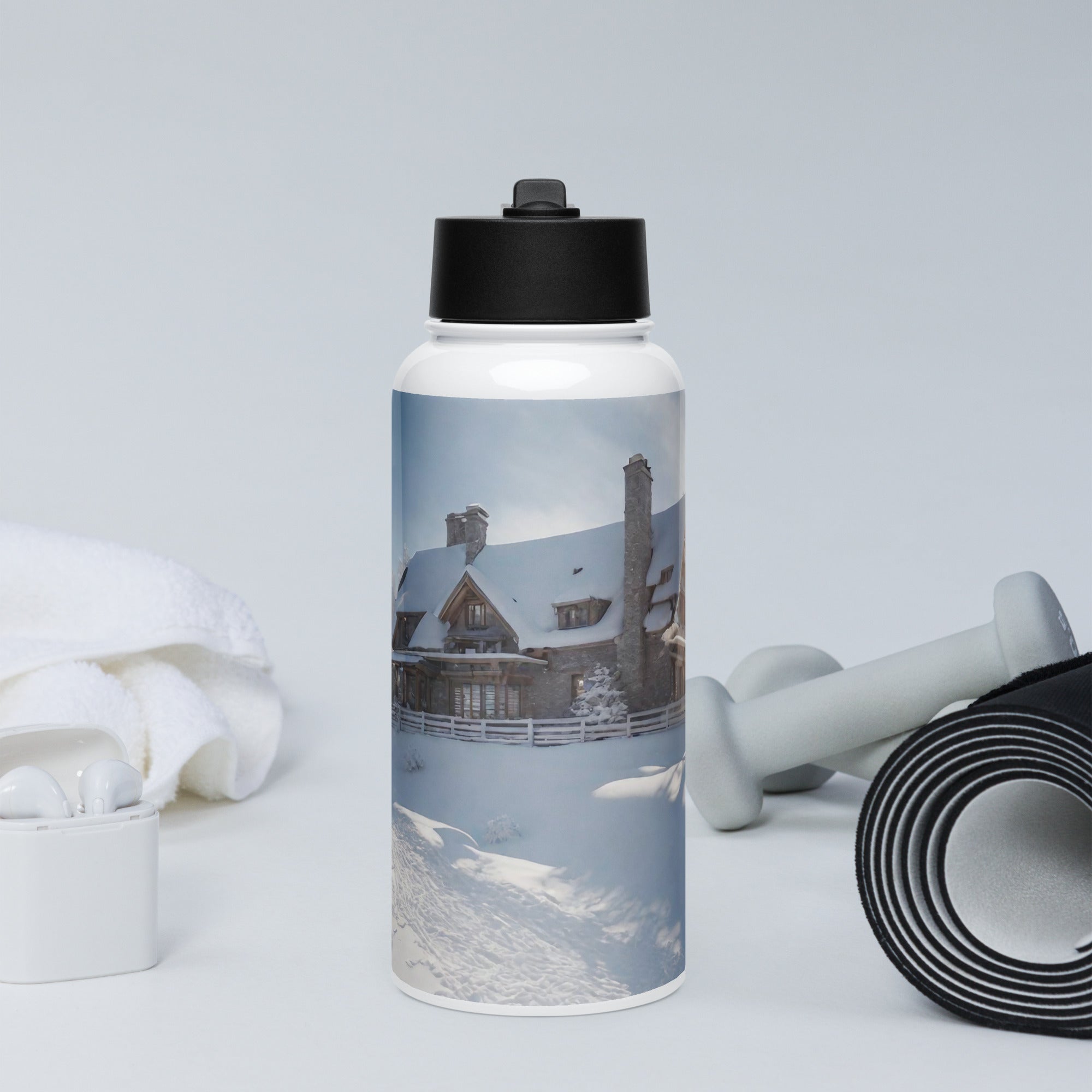 Stainless steel water bottle with a straw lid - WhatUWant2Buy