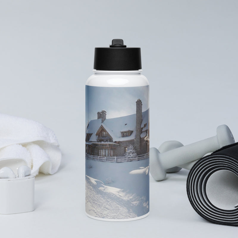 Stainless steel water bottle with a straw lid - WhatUWant2Buy