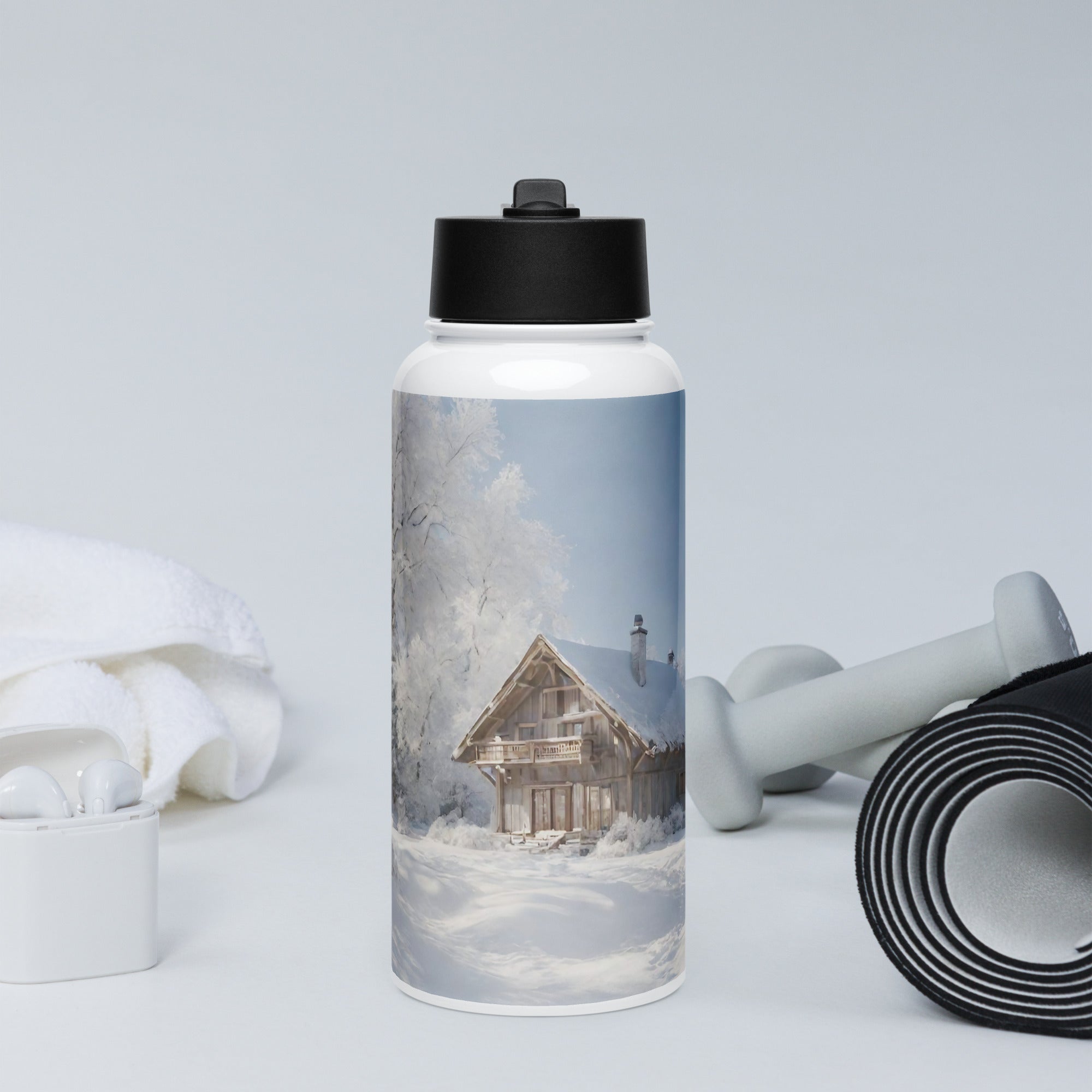 Stainless steel water bottle with a straw lid - WhatUWant2Buy
