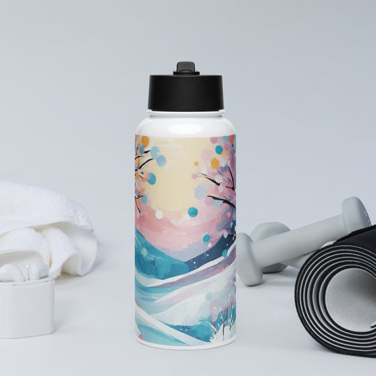 Stainless steel water bottle with a straw lid - WhatUWant2Buy