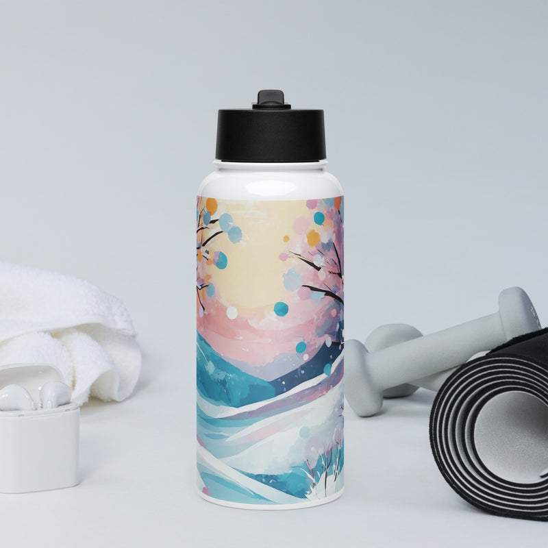 Stainless steel water bottle with a straw lid - WhatUWant2Buy