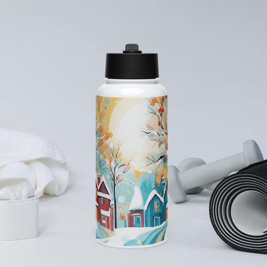 Stainless steel water bottle with a straw lid - WhatUWant2Buy