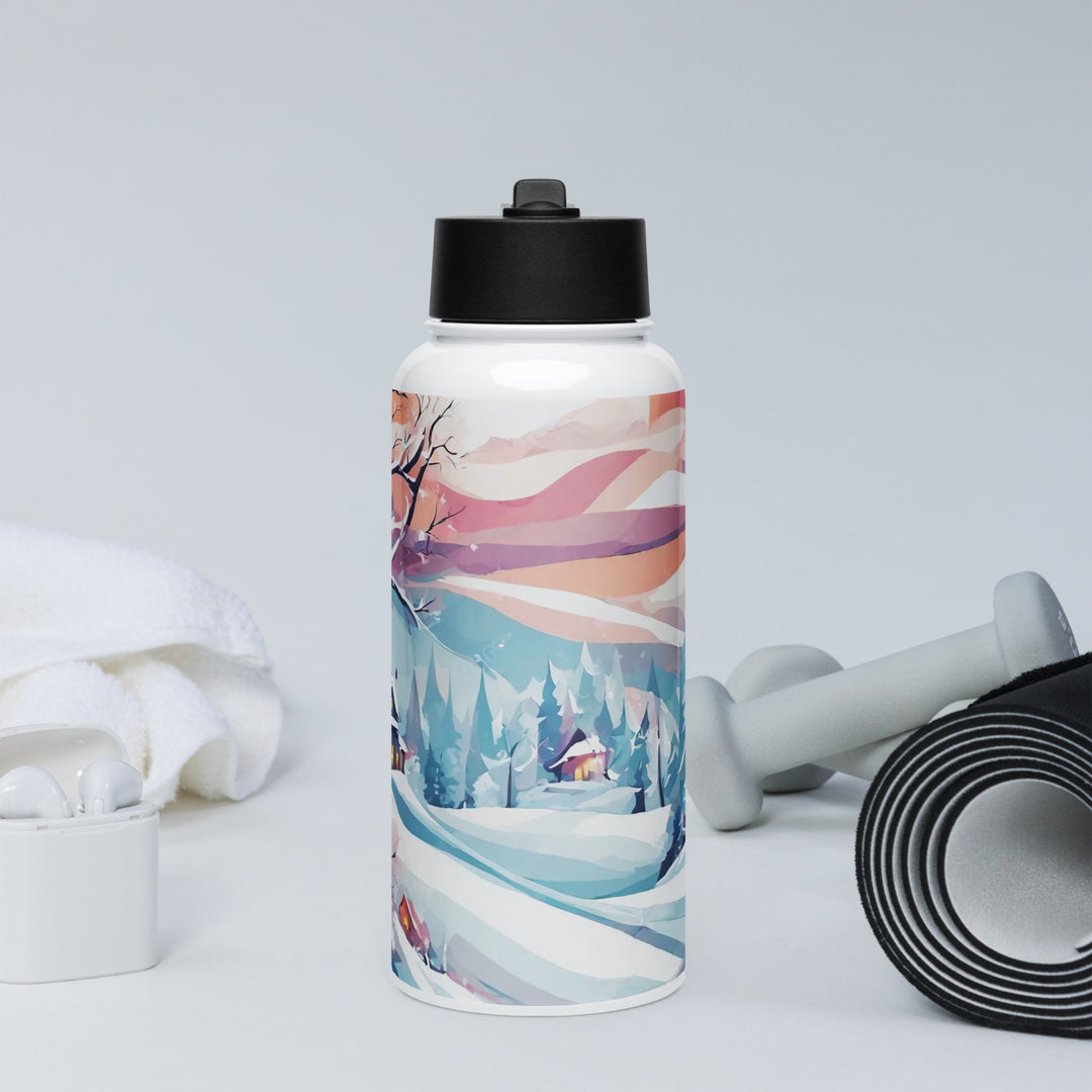Stainless steel water bottle with a straw lid - WhatUWant2Buy