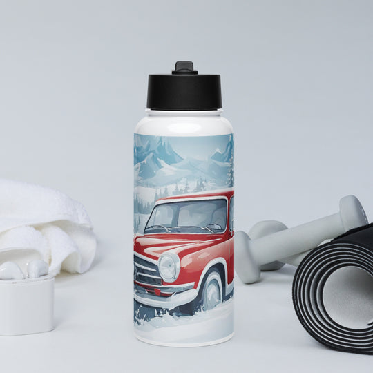 Stainless steel water bottle with a straw lid - WhatUWant2Buy