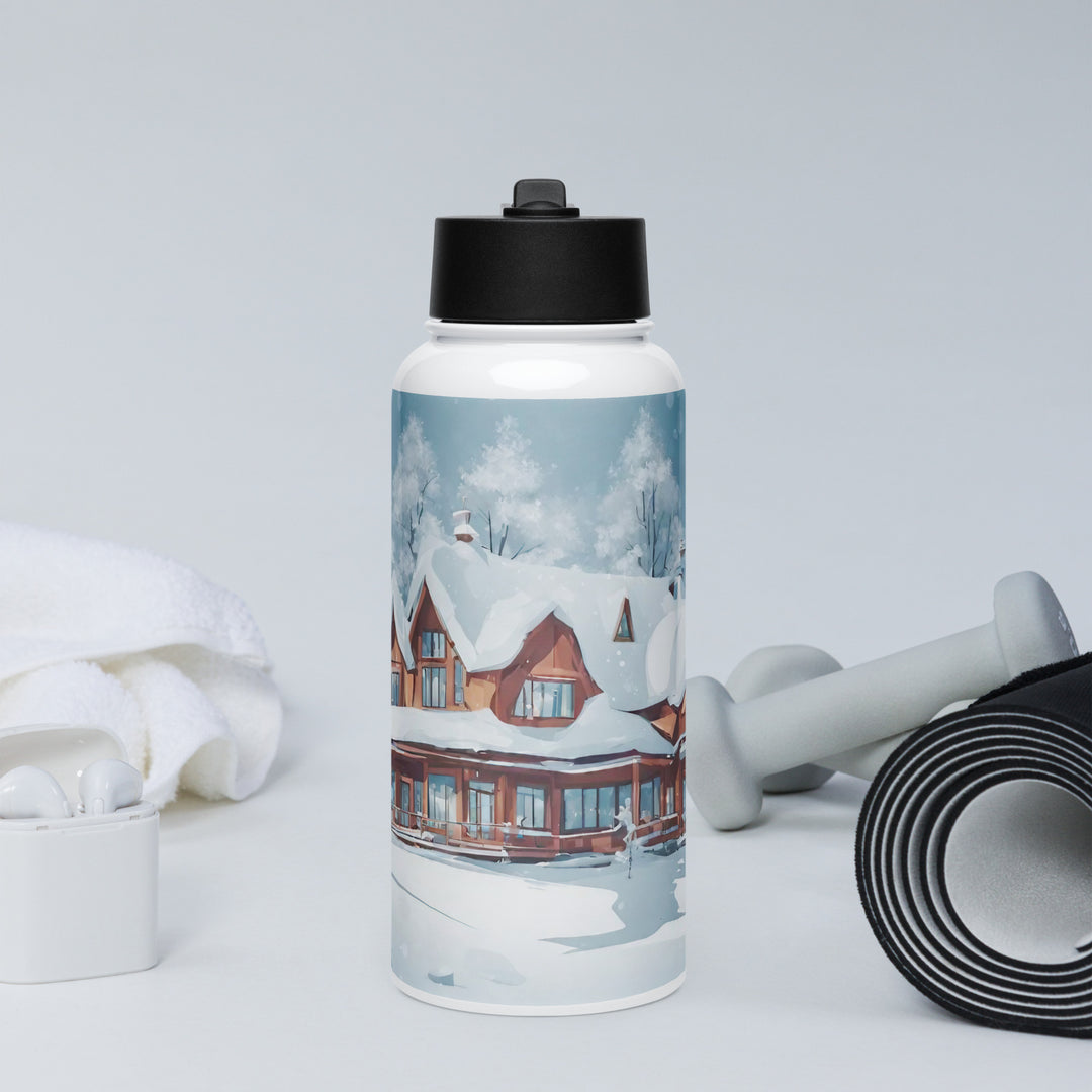 Stainless steel water bottle with a straw lid - WhatUWant2Buy