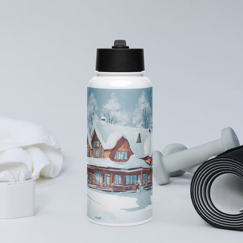 Stainless steel water bottle with a straw lid - WhatUWant2Buy