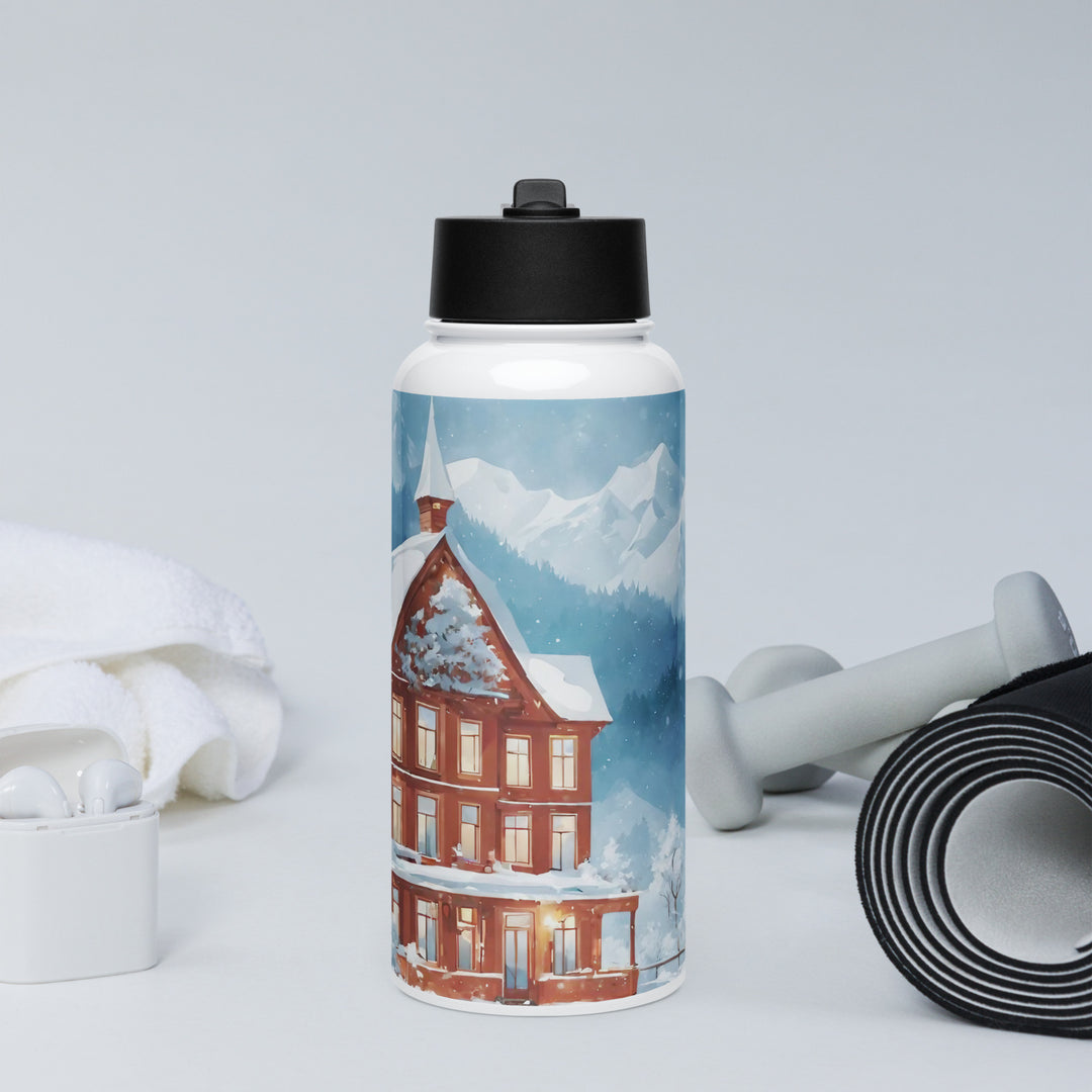 Stainless steel water bottle with a straw lid - WhatUWant2Buy