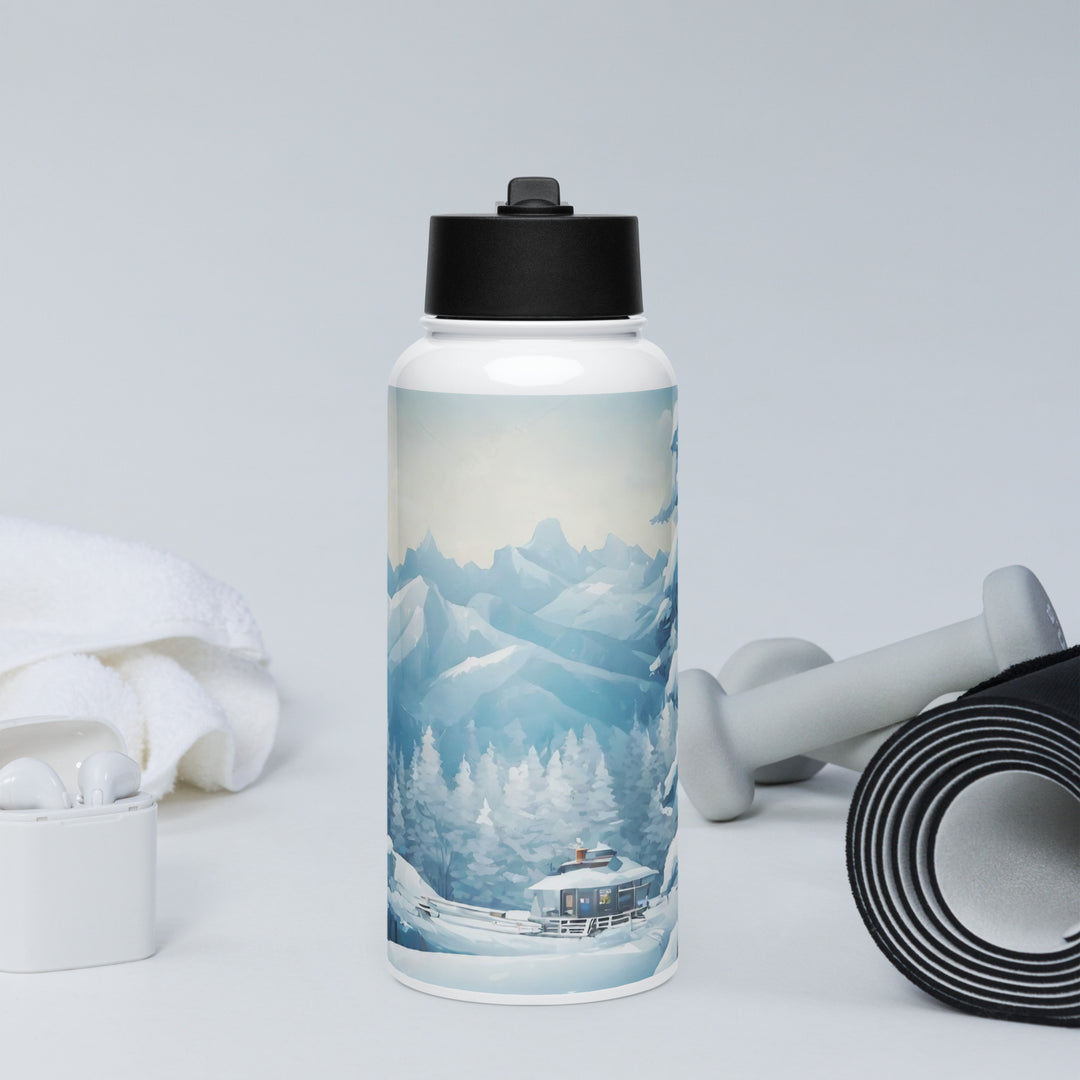Stainless steel water bottle with a straw lid - WhatUWant2Buy