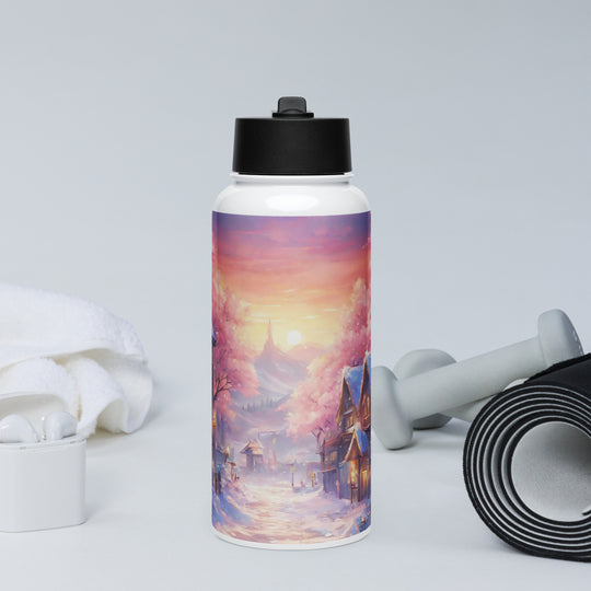 Stainless steel water bottle with a straw lid - WhatUWant2Buy