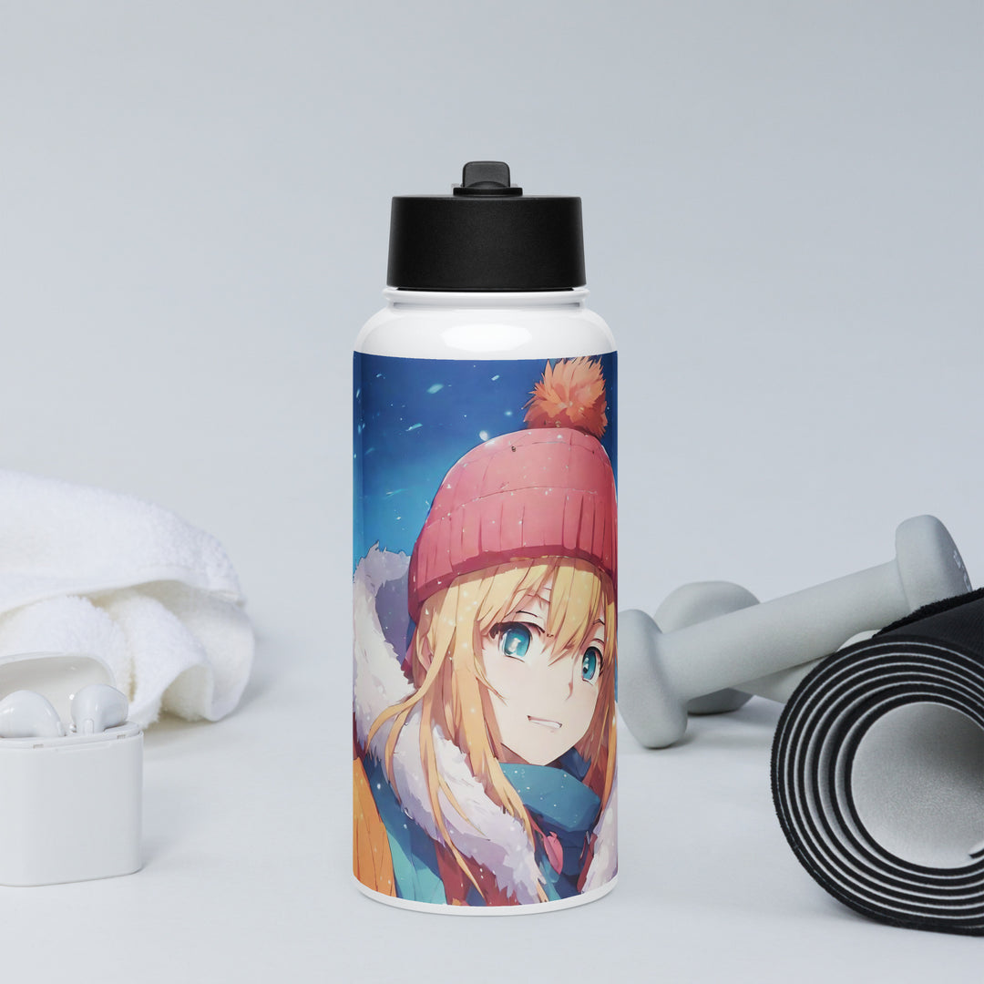 Stainless steel water bottle with a straw lid - WhatUWant2Buy