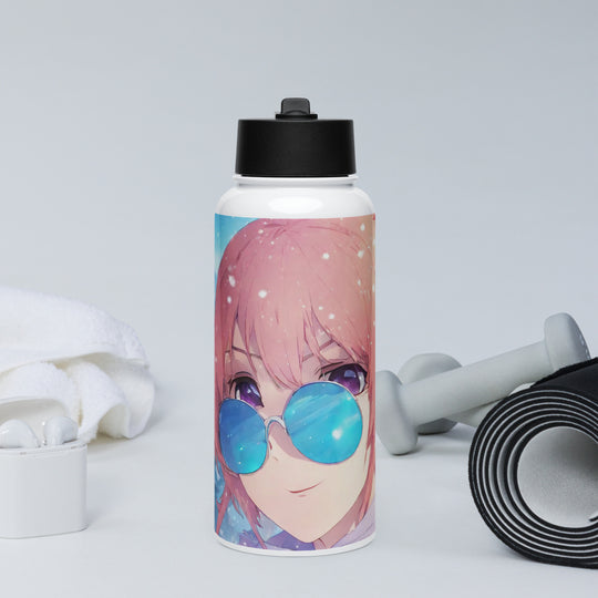 Stainless steel water bottle with a straw lid - WhatUWant2Buy