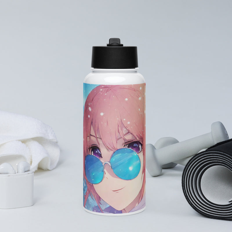 Stainless steel water bottle with a straw lid - WhatUWant2Buy