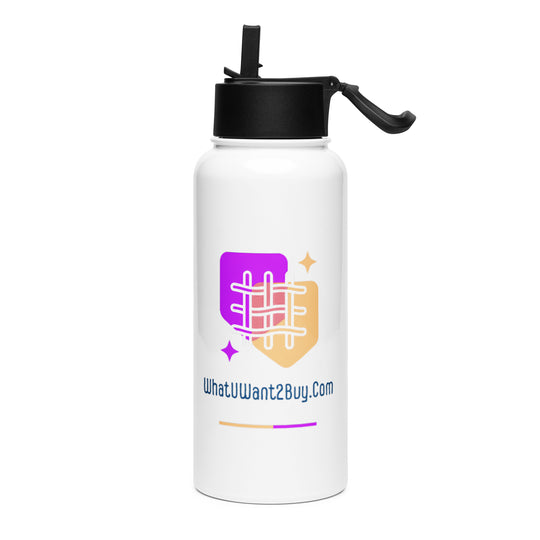 Stainless steel water bottle with a straw lid - WhatUWant2Buy