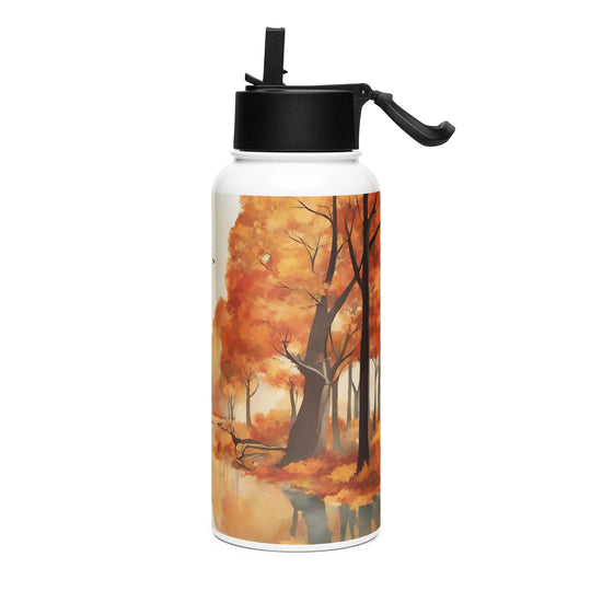 Stainless steel water bottle with a straw lid - WhatUWant2Buy