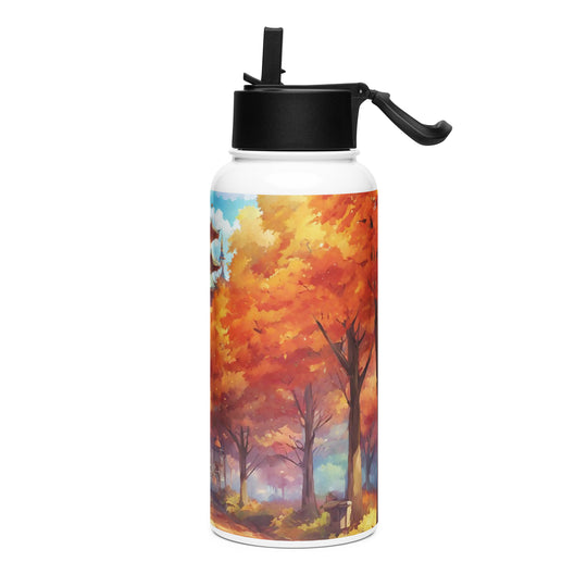 Stainless steel water bottle with a straw lid - WhatUWant2Buy