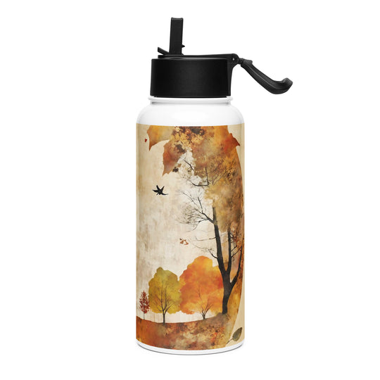 Stainless steel water bottle with a straw lid - WhatUWant2Buy