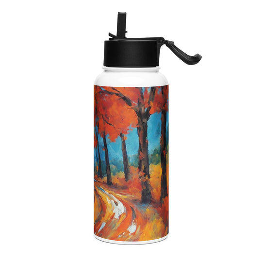 Stainless steel water bottle with a straw lid - WhatUWant2Buy