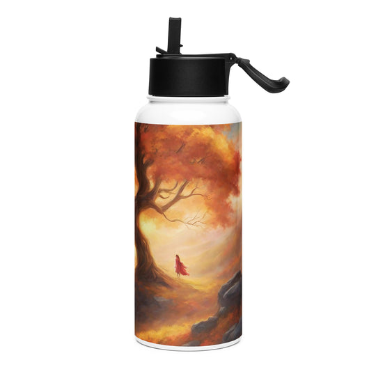 Stainless steel water bottle with a straw lid - WhatUWant2Buy
