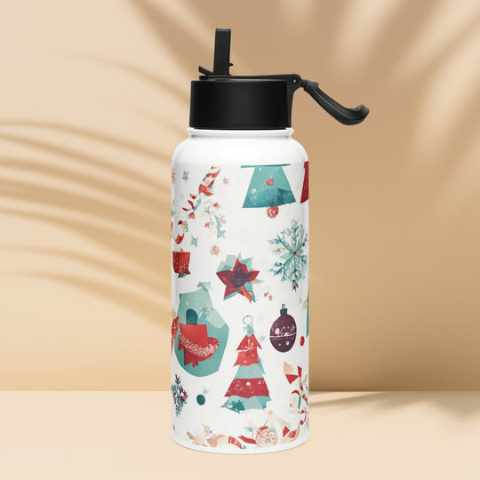 Stainless steel water bottle with a straw lid - WhatUWant2Buy