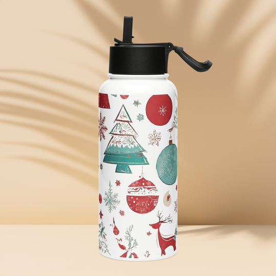 Stainless steel water bottle with a straw lid - WhatUWant2Buy