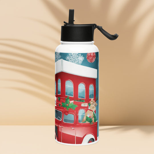 Stainless steel water bottle with a straw lid - WhatUWant2Buy