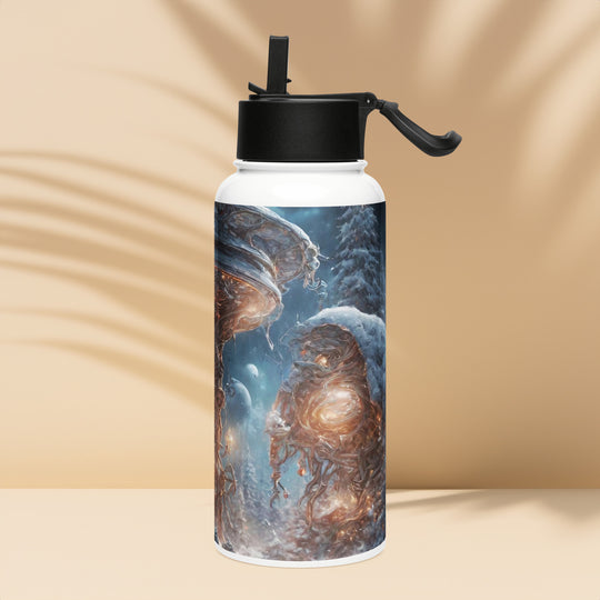 Stainless steel water bottle with a straw lid - WhatUWant2Buy