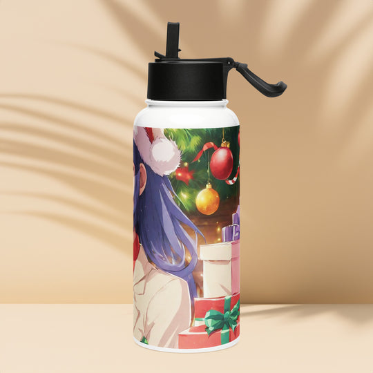 Stainless steel water bottle with a straw lid - WhatUWant2Buy