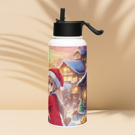 Stainless steel water bottle with a straw lid - WhatUWant2Buy