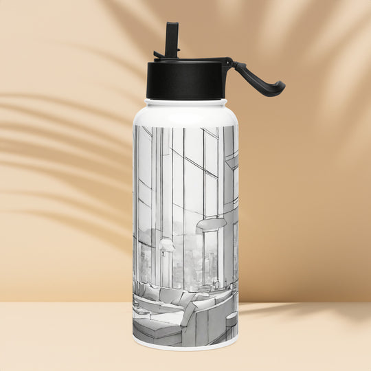 Stainless steel water bottle with a straw lid - WhatUWant2Buy
