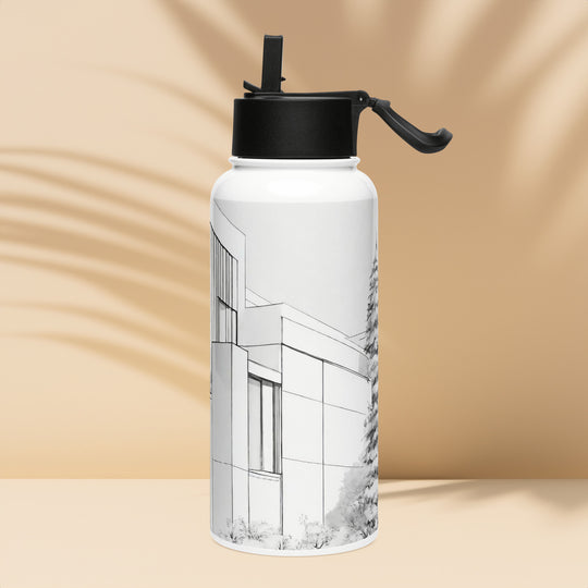 Stainless steel water bottle with a straw lid - WhatUWant2Buy