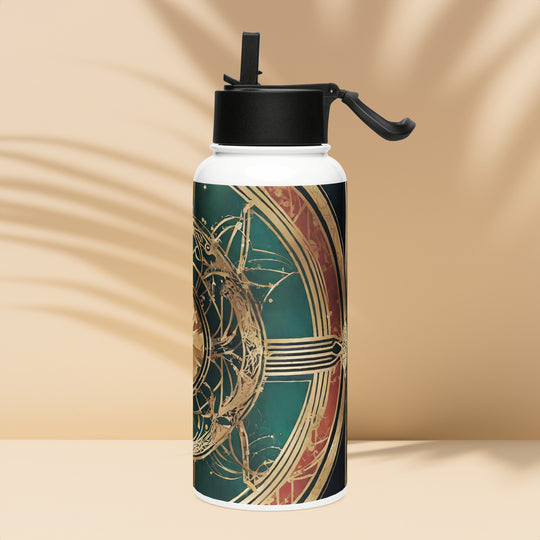 Stainless steel water bottle with a straw lid - WhatUWant2Buy