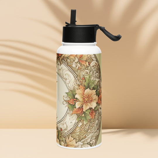 Stainless steel water bottle with a straw lid - WhatUWant2Buy