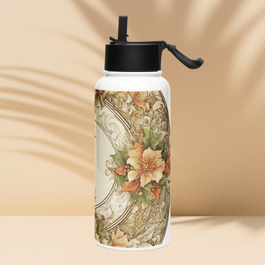 Stainless steel water bottle with a straw lid - WhatUWant2Buy