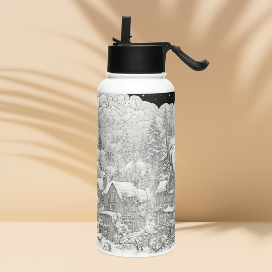 Stainless steel water bottle with a straw lid - WhatUWant2Buy
