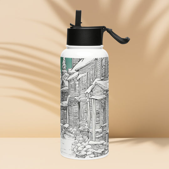 Stainless steel water bottle with a straw lid - WhatUWant2Buy