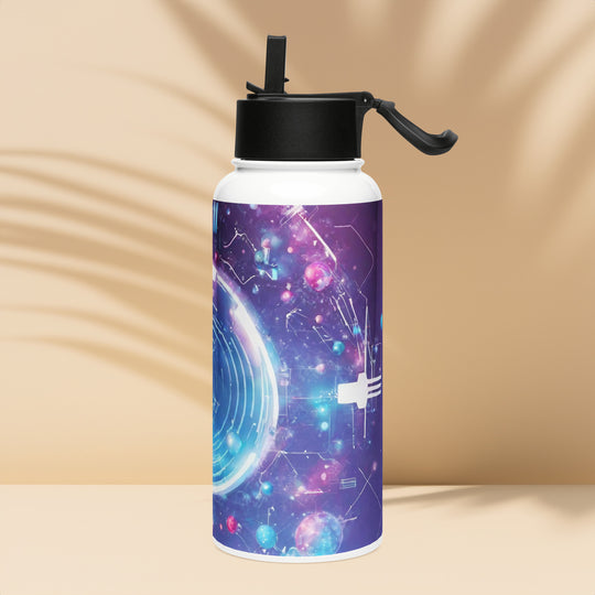 Stainless steel water bottle with a straw lid - WhatUWant2Buy