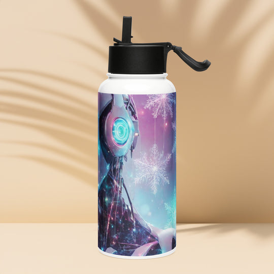 Stainless steel water bottle with a straw lid - WhatUWant2Buy
